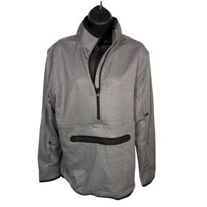 Tek Gear Mens Pullover Jacket Small Gray Long‎ Sleeve Half Zip Athletic